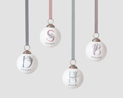 Julgranskula med monogram