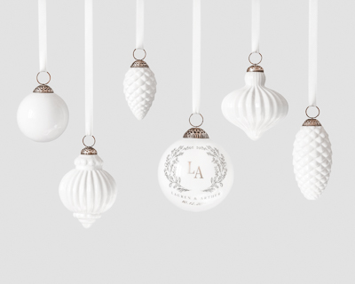 Julgranskulor i glas set om 4